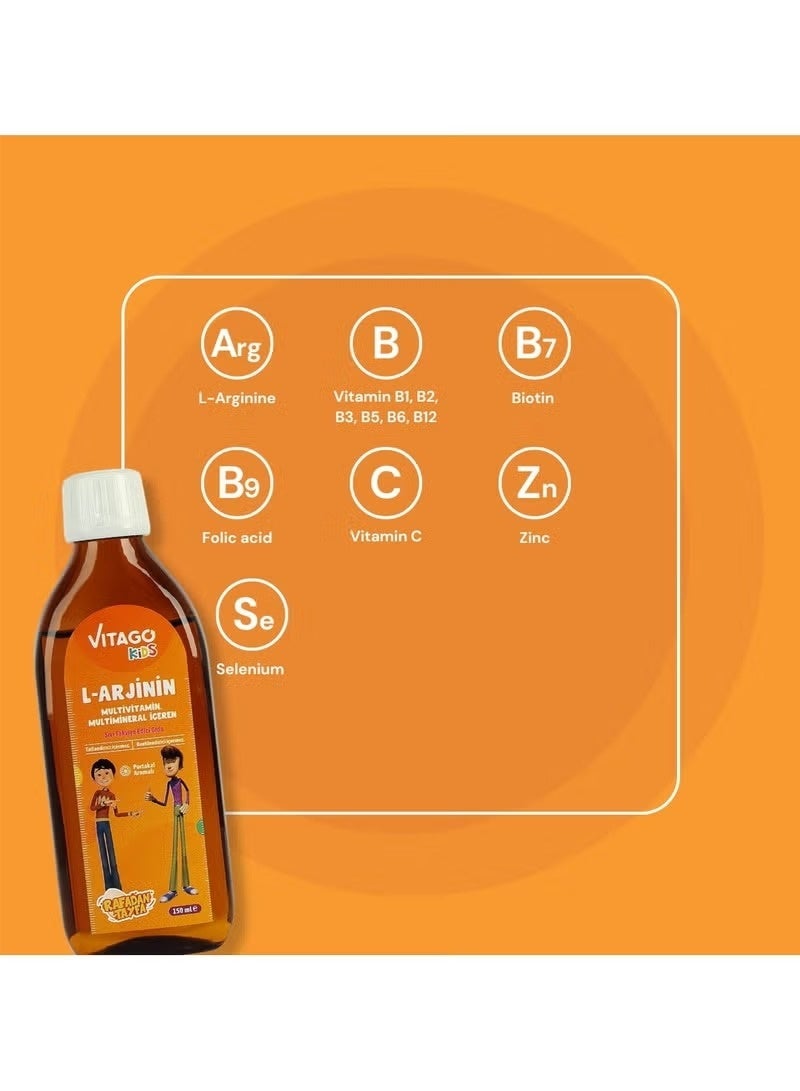 VITAGO Kids L-Arginine Growth Syrup to Increase Height and Multivitamin for Boys - 150ml - Image 1